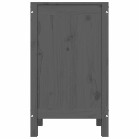 Wasmand 44x44x76 cm massief grenenhout grijs 6