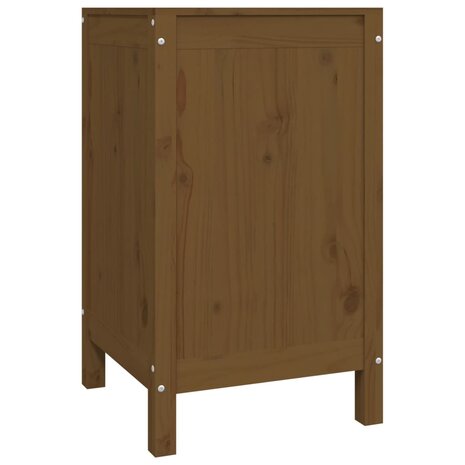 Wasmand 44x44x76 cm massief grenenhout honingbruin 5