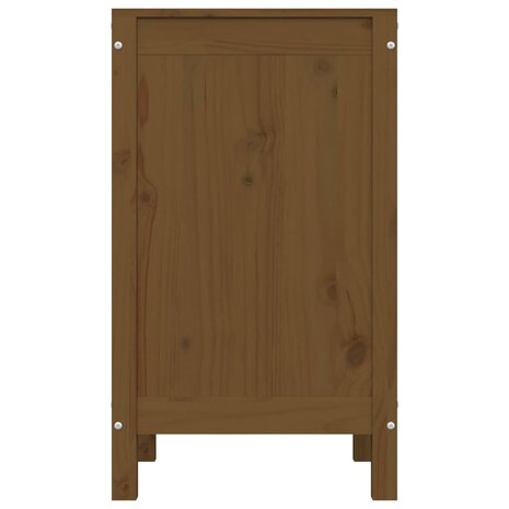 Wasmand 44x44x76 cm massief grenenhout honingbruin 6