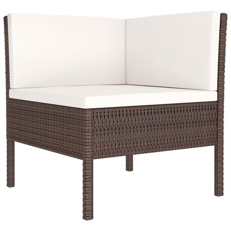 3-delige Loungeset met kussens poly rattan bruin 3