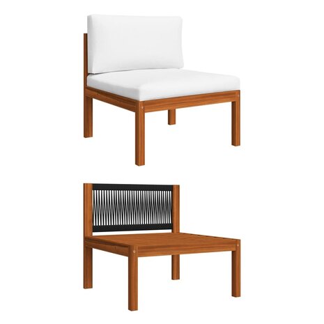 2-delige Loungeset met kussens massief acaciahout 4