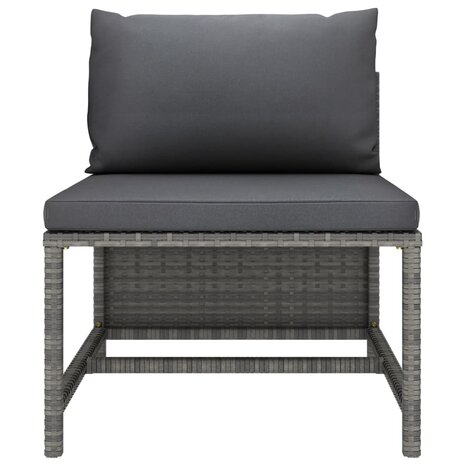 2-delige Loungeset met kussens poly rattan grijs 5
