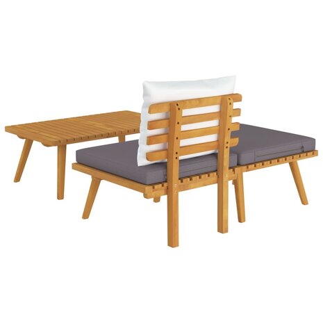 3-delige Loungeset met kussens massief acaciahout 5