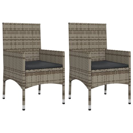 4-delige Loungeset met kussens poly rattan grijs 7