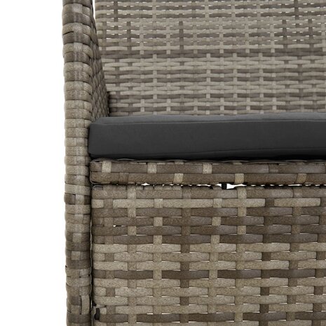 4-delige Loungeset met kussens poly rattan grijs 9