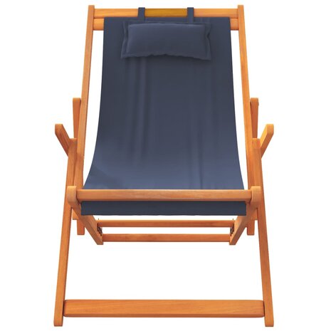 Strandstoelen 2 st inklapbaar stof blauw 4