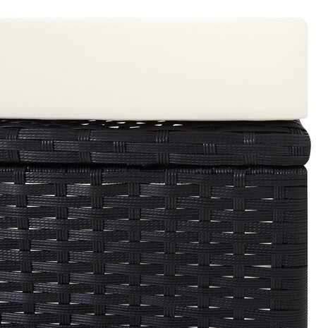 Tuinstoel verstelbaar met kussens poly rattan zwart 7