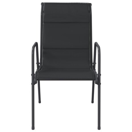 Tuinstoelen 4 st staal en textileen zwart 4