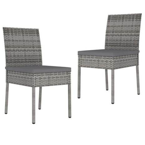 Tuinstoelen 2 st poly rattan grijs 1