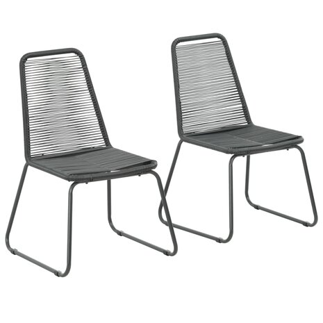 Tuinstoelen 2 st poly rattan zwart 1