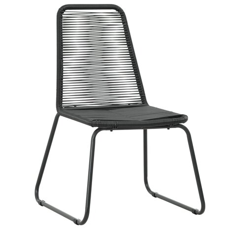 Tuinstoelen 2 st poly rattan zwart 2