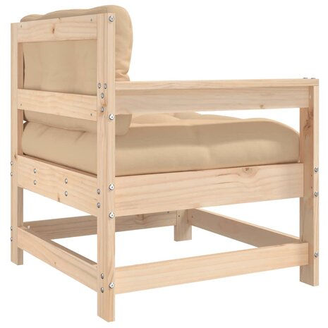 Tuinstoel met kussens massief grenenhout 5