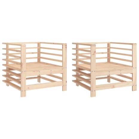 Tuinstoelen 2 st massief grenenhout 2