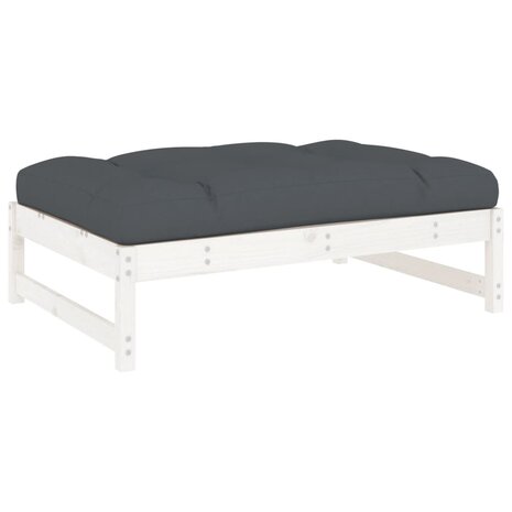 Tuinvoetenbank 120x80 cm massief grenenhout wit 2