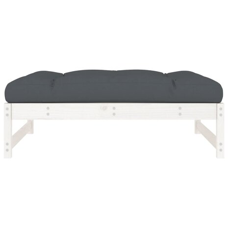 Tuinvoetenbank 120x80 cm massief grenenhout wit 4