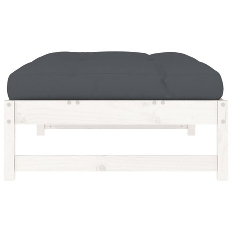 Tuinvoetenbank 120x80 cm massief grenenhout wit 5