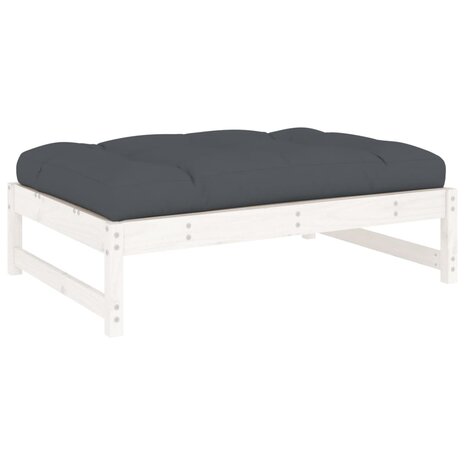 Tuinvoetenbank 120x80 cm massief grenenhout wit 6
