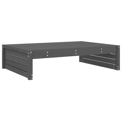 Tuinvoetenbank 120x80 cm massief grenenhout grijs 2