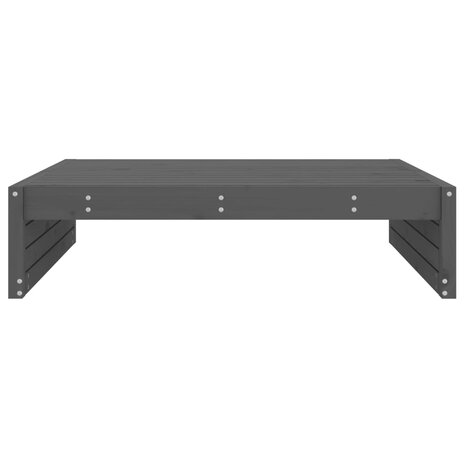 Tuinvoetenbank 120x80 cm massief grenenhout grijs 4