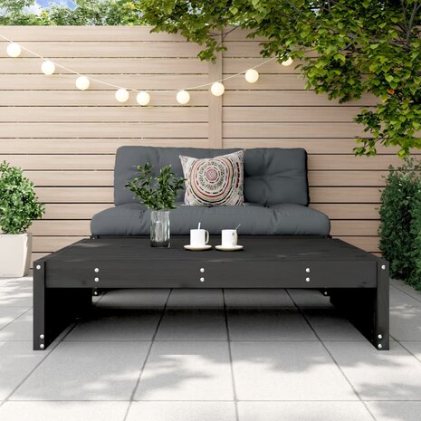 Tuinvoetenbank 120x80 cm massief grenenhout zwart 3