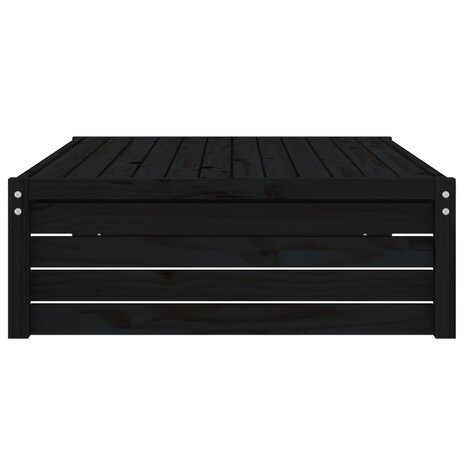 Tuinvoetenbank 120x80 cm massief grenenhout zwart 5
