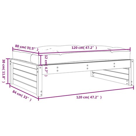 Tuinvoetenbank 120x80 cm massief grenenhout 9