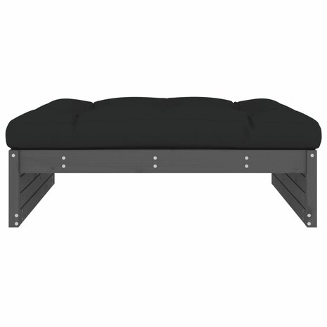Tuinvoetenbank 120x80 cm massief grenenhout grijs 3