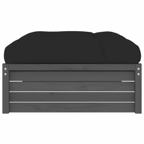 Tuinvoetenbank 120x80 cm massief grenenhout grijs 4