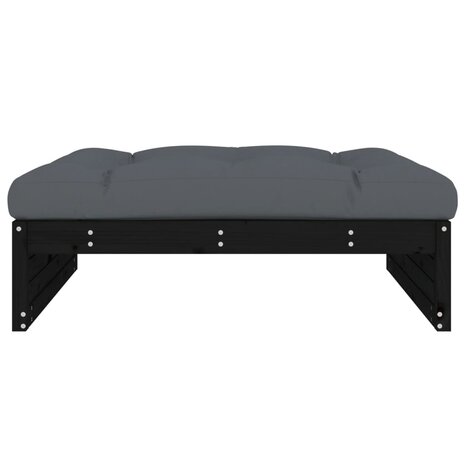 Tuinvoetenbank 120x80 cm massief grenenhout zwart 3