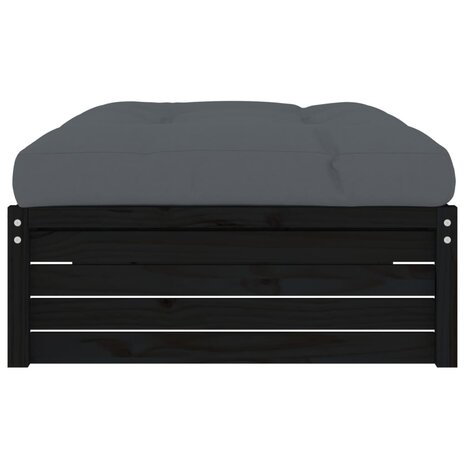 Tuinvoetenbank 120x80 cm massief grenenhout zwart 4