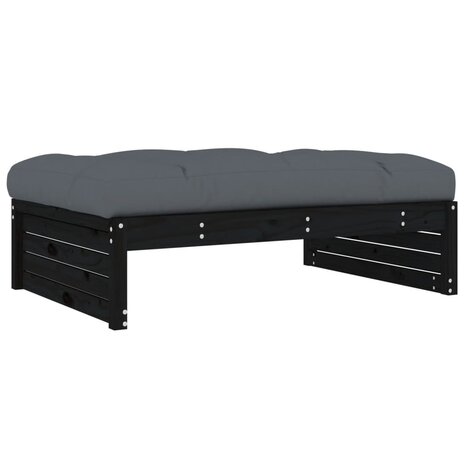 Tuinvoetenbank 120x80 cm massief grenenhout zwart 5