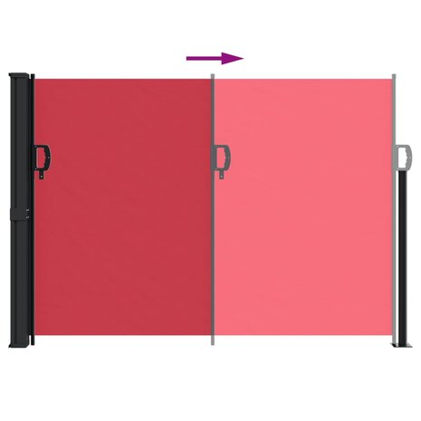 Windscherm uittrekbaar 140x600 cm rood 5