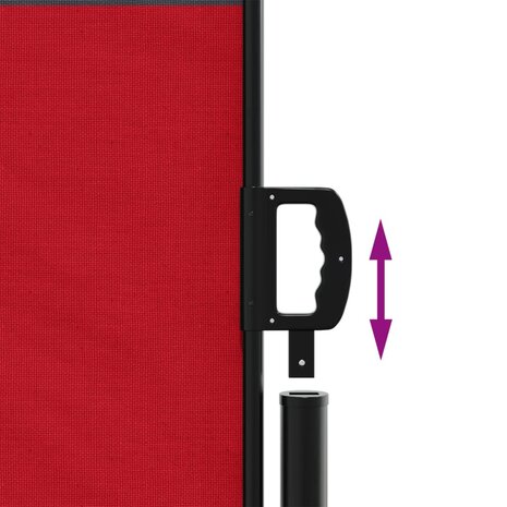 Windscherm uittrekbaar 140x600 cm rood 6