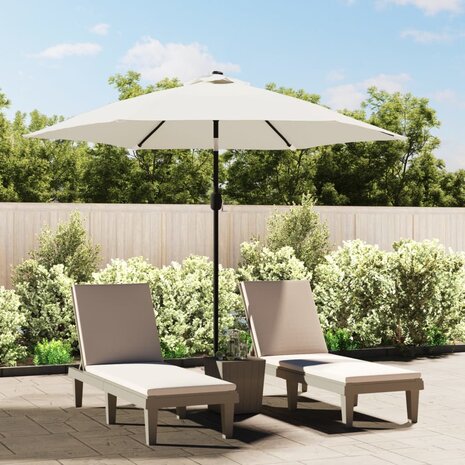 Zweefparasol kantelbaar met LED 3 m zandwit 1
