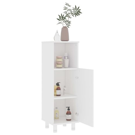 Badkamerkast 30x30x95 cm bewerkt hout wit 3