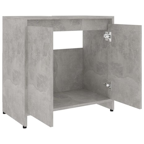 Badkamerkast 60x33x61 cm bewerkt hout betongrijs 5