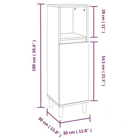 3-delige Badkamermeubelset bewerkt hout wit 11