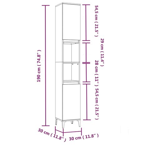 3-delige Badkamermeubelset bewerkt hout zwart 10