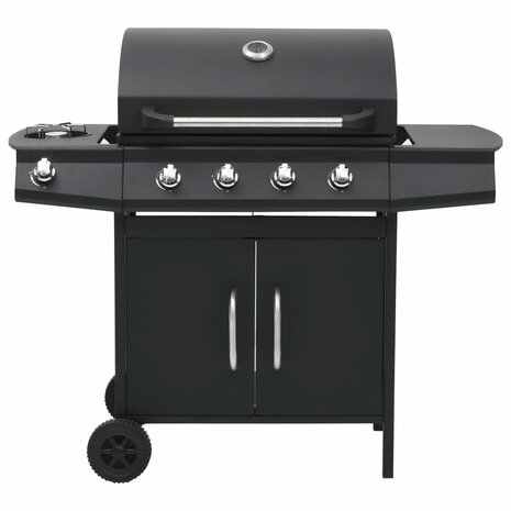 Gasbarbecue 4+1 kookzone staal zwart 3