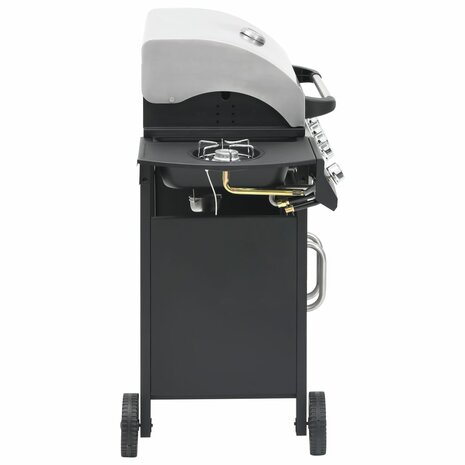 Gasbarbecue 4+1 kookzone staal en roestvrij staal zwart zilver 5