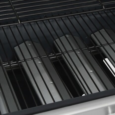 Gasbarbecue 4+1 kookzone staal en roestvrij staal zwart zilver 10
