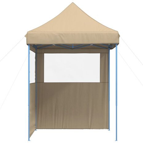 Partytent inklapbaar pop-up met 2 zijwanden beige 4