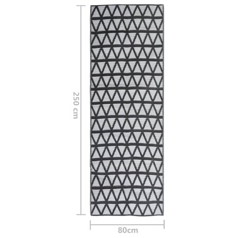 Buitenkleed 80x250 cm polypropeen zwart 6