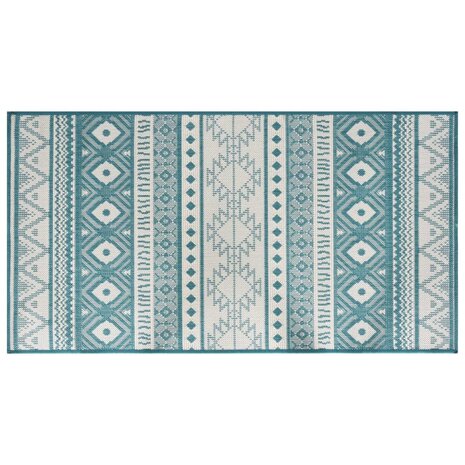 Buitenkleed omkeerbaar 80x150 cm aqua en wit 2