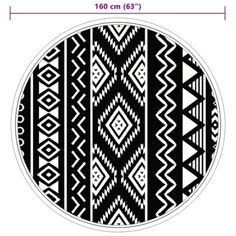 Buitenkleed Ø 160 cm polypropeen zwart 6