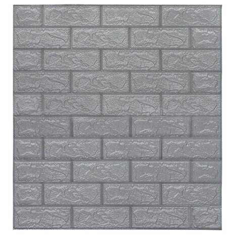 3D-behang zelfklevend 10 st bakstenen antracietkleurig 3