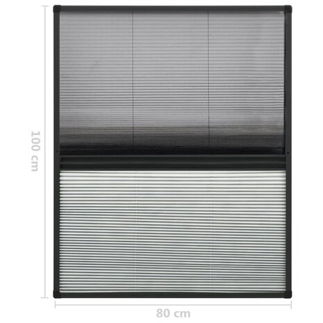 Raamhor plissé met verduistering 80x100 cm aluminium 7