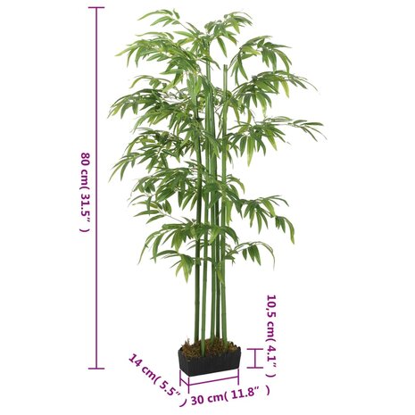 Kunstplant bamboe 240 bladeren 80 cm groen 5