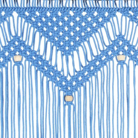 Gordijn macramé 140x240 cm katoen blauw 4