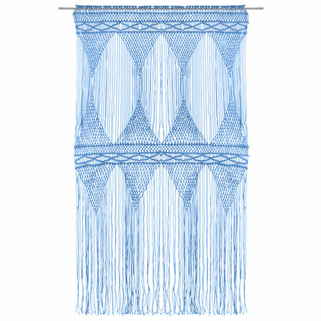 Gordijn macram&eacute; 140x240 cm katoen blauw 2